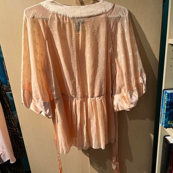 Vintage Light Orange / Pink Tie in the back Fancy Top Size Small - Picture 5 of 12